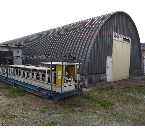 Профнастил H112ПГ-1.1, для бескаркасных ангаров, Полиэстер RAL 7024