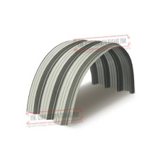 Профнастил H112ПГ-0.65, для бескаркасных ангаров, Полиэстер RAL 9002.