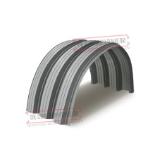 Профнастил H112ПГ-0.65, для бескаркасных ангаров, Полиэстер RAL 9006.