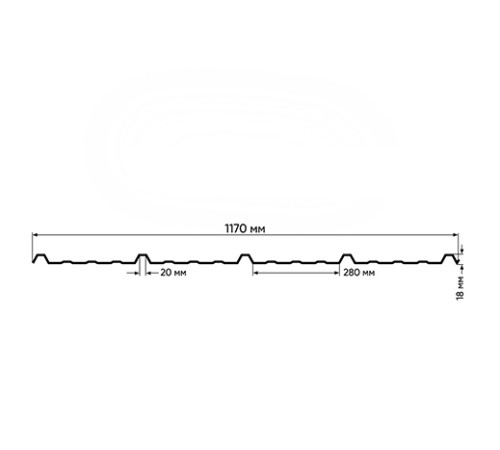 Профнастил окрашенный НС18ПГ-1120-0.7 цена за м2
