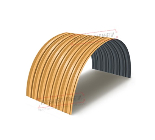 Профнастил С-15ПГ-1190-0.5 (с гранью) Полиэстер RAL 1034