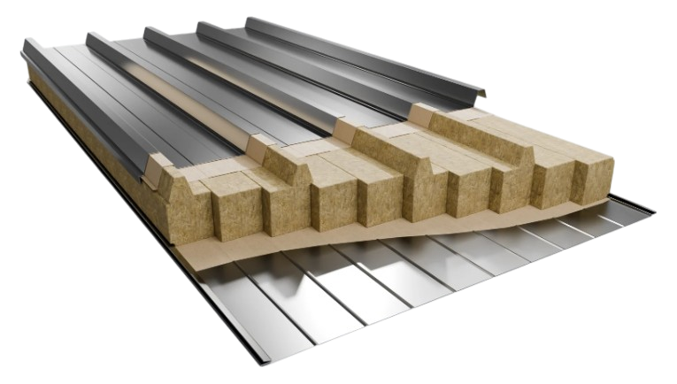 Сэндвич-панели кровельные из нержавейки: пример узла