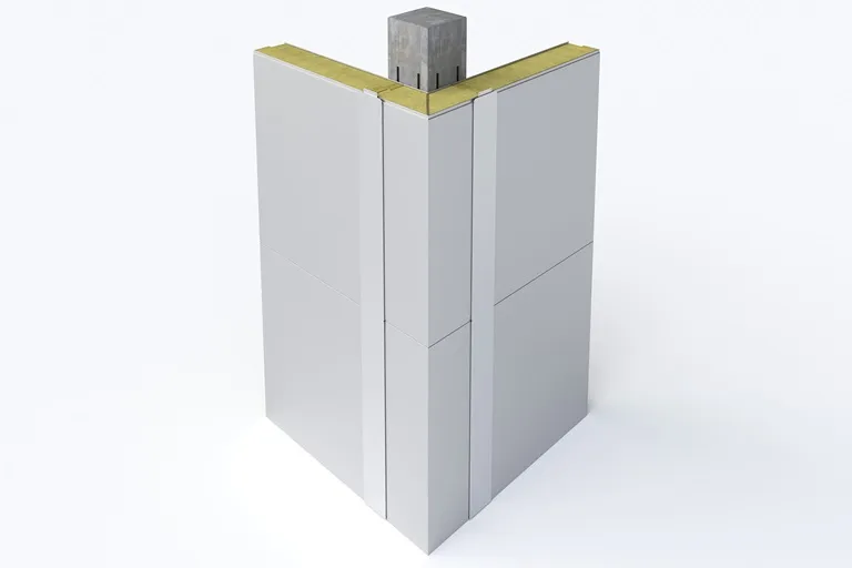 Угловая сэндвич панель ППУ на объекте