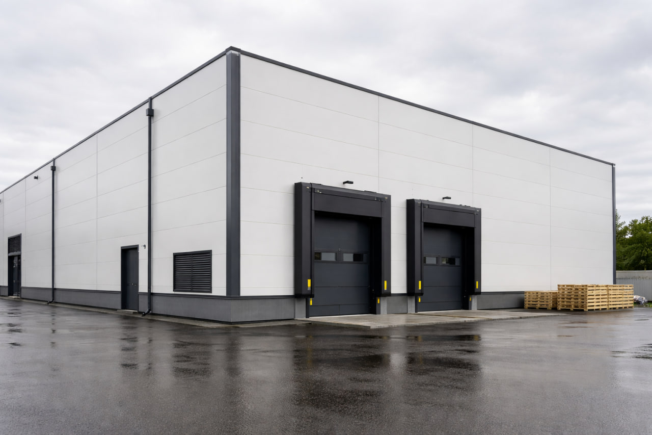 Гладкие сэндвич-панели для складов и производств