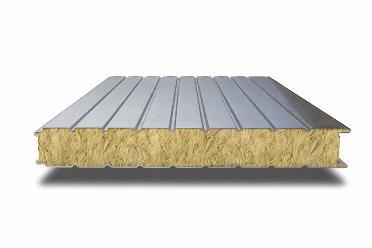 Стеновая сэндвич-панель из нержавейки с минеральной ватой