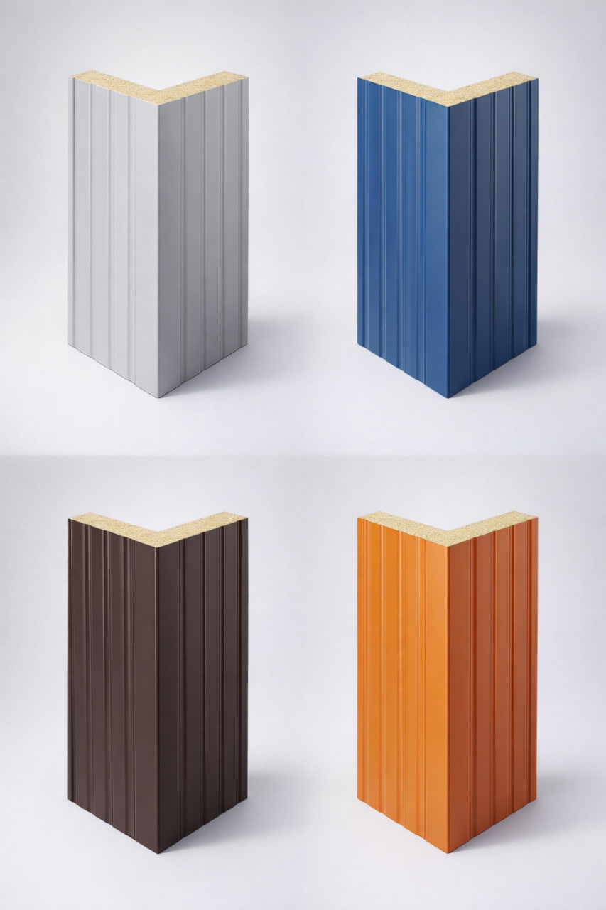 Вертикальная угловая панель на объекте