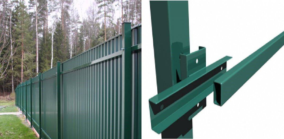 Стыковка профнастила для забора